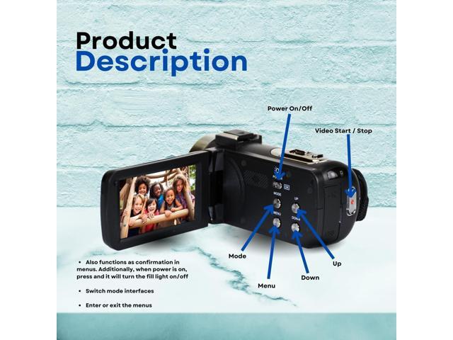 GeniusTech Digital 42MP Video Camera w/ 64GB SD Card, Remote, Case and USB Cable