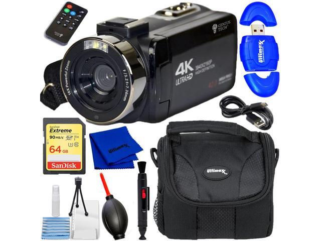 GeniusTech Digital 42MP Video Camera w/ 64GB SD Card, Remote, Case and USB Cable