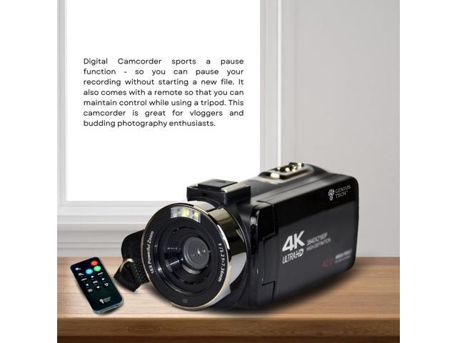 GeniusTech Digital 42MP Video Camera w/ 64GB SD Card, Remote, Case and USB Cable