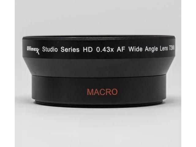 ULTIMAXX 72mm 0.43x Wide Angle Lens with 62/72, 67/72, 77/72 Ring Adapters