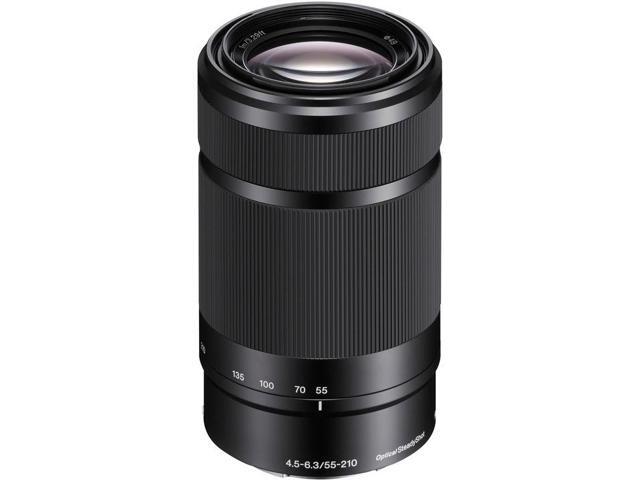 Sony E 55-210mm f/4.5-6.3 OSS Lens (Black) - 10PC Accessory Bundle White Box