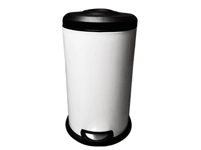 Ready Covers Premium Steel Garbage Trash Can Wastebasket with Compression White