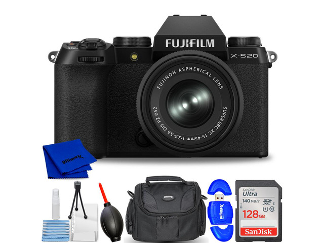 FUJIFILM X-S20 Mirrorless Camera with 15-45mm Lens 16781943 - 7PC Accessory Kit