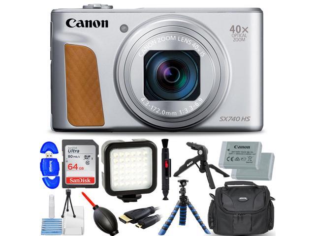 Canon PowerShot SX740 HS Digital Camera (Silver) 2956C001 - 12PC Accessory Kit