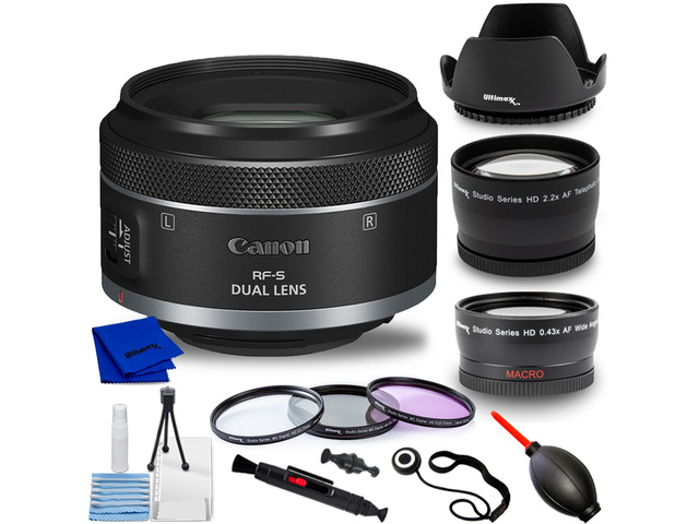 Canon RF-S 7.8mm f/4 STM Dual Lens 6795C002 - 10PC Accessory Bundle