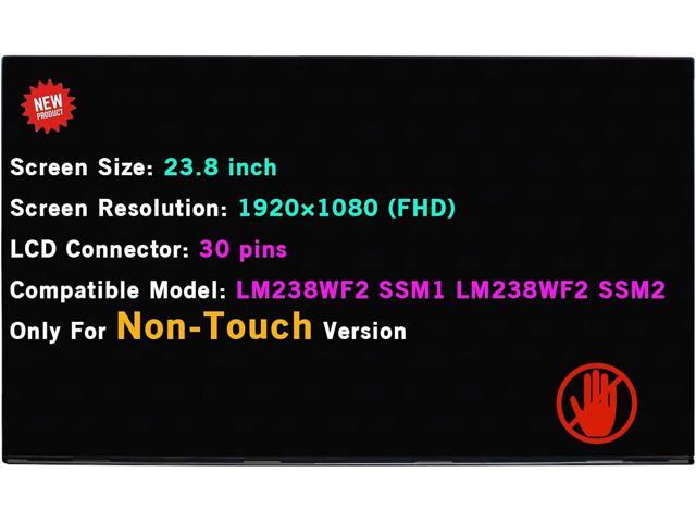 23.8' for Lenovo IdeaCentre 520-24ICB All in One F0DJ FHD 1080P 30 Pins 60Hz LCD Non-Touch Screen Replacement Display Panel(Only for Non-Touch...