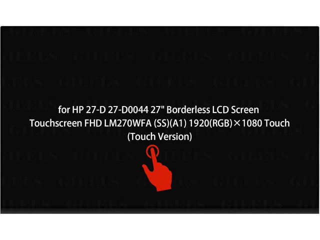 Replacement 27' for HP 27-D 27-D0044 27' Borderless LCD Screen Touchscreen FHD LM270WFA (SS)(A1) 1920(RGB)×1080 Touch (Touch Version)