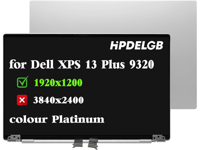 Replacement for Dell XPS 13 Plus 9320 09PG51 9PG51 1920×1200 13.4 inch LCD Screen Digitizer Display Assembly Non Touch (Platinum FHD Non-Touch)