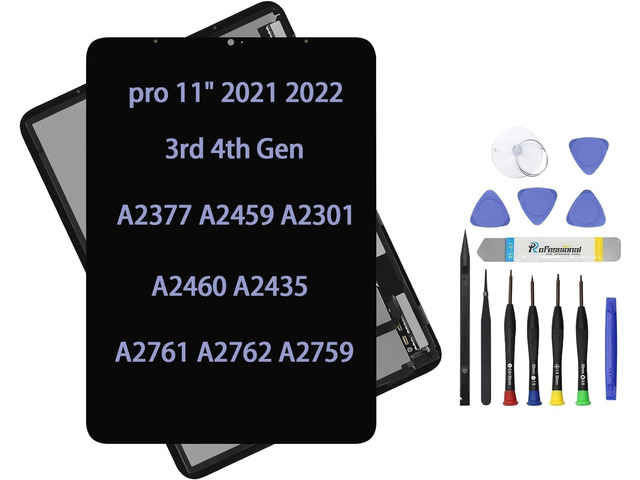 11' LCD Screen Replacement for iPad Pro 11 2021 A2377 A2459 3rd 4th Gen Touch Display Digitizer Assembly OLED LCD with Repair Kit
