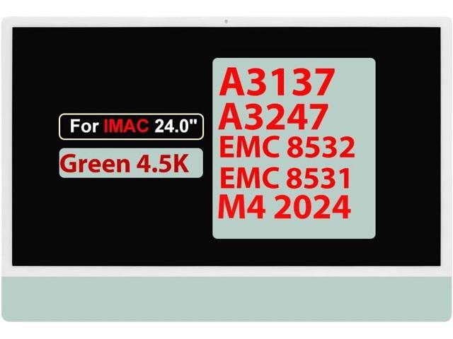 24.0' 23.5' Screen Replacement for iMac A3137 A3247 M4 2024 EMC 8532 EMC 8531 LM235UH1-SDE1 All in One Retina LCD Display Panel Assembly Camera...