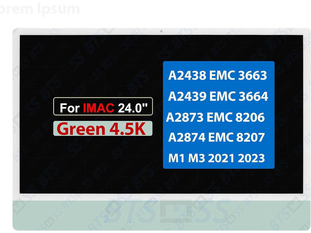 24.0' Screen Replacement for iMac A2438 A2439 A2873 A2874 M1 M3 2021 2023 All in One Retina EMC 3663 3664 8206 8207 LG204A-215 661-16569 661-35876...