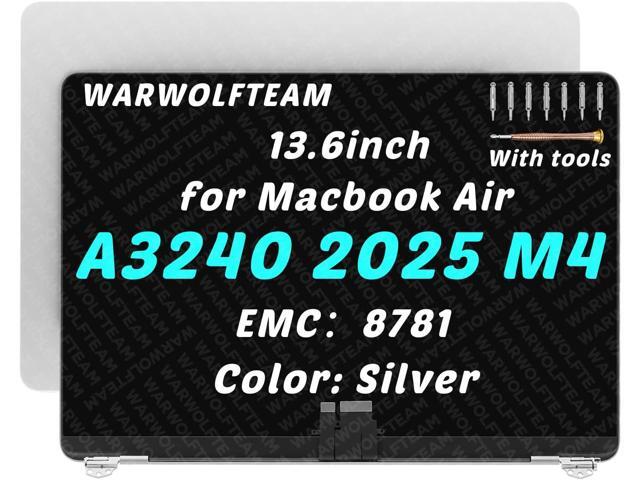 13.6inch Compatible with MacBook Air A3240 Retina M4 2025 EMC 8781 MW0Y3xx/A MW103xx/A 2560 x 1664 LCD LED Screen Replacement Whole Hinge-up...