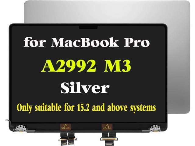 Replacement for MacBook Pro A2992 M3 2023 EMC 8407 2023 Full LED LCD Screen Display Assembly Silver