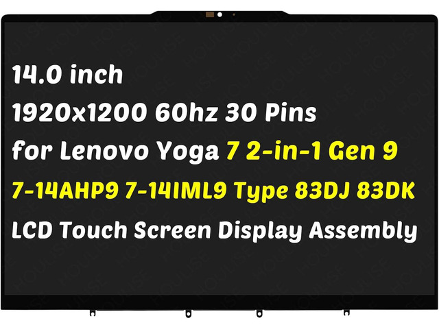 Replacement for Lenovo Yoga 7i 14 Gen 9 2-in-1 (2024) 7-14AHP9 7-14IML9 Type 83DJ 83DK 83DK000AUS 5D10S40112 1920x1200 14.0' 30 Pins 60HZ LCD Touch...