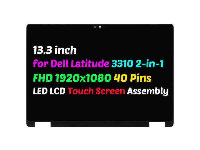 13.3' Lcd Touch Screen w/ Bezel for Dell Latitude 3310 2-in-1 FHD TG1WM 40 Pins