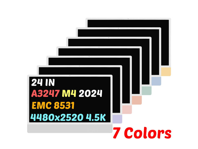 for Apple iMac 24 2024 M4 A3137 A3247 LCD Screen Display Assembly EMC 8531 8532 (Silver)