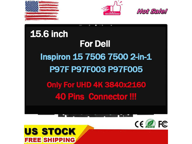 LCD Touch Screen Assembly for Dell Inspiron 15 7506 P97F P97F005 B156ZAT01.0 UHD