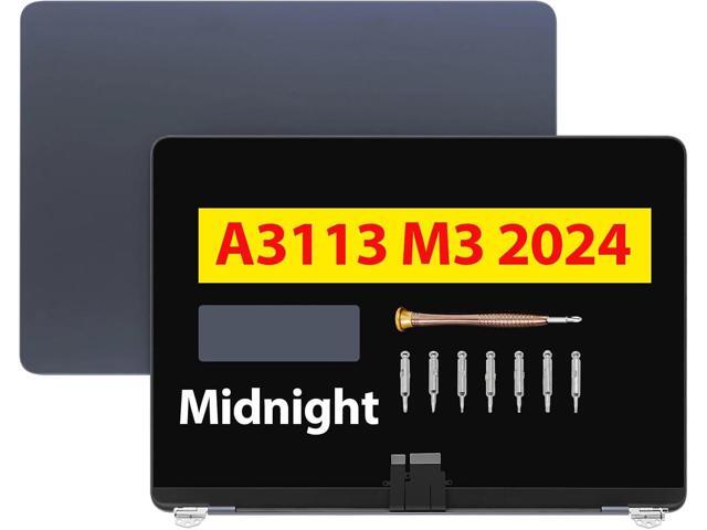 13.6' Replacement Complete Assembly for MacBook Air Mac15,12 A3113 M3 2024 MRXN3xx/A MRXQ3xx/A EMC 8611 LCD Screen Digitizer 2560 x 1664 (Midnight)