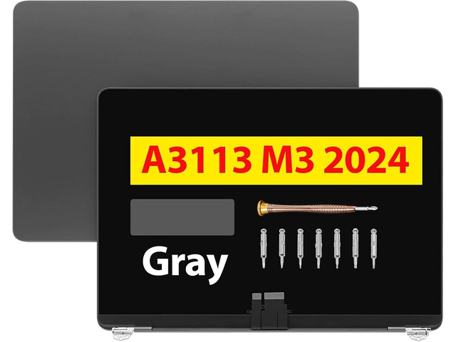 13.6' Replacement Complete Assembly for MacBook Air Mac15,12 A3113 M3 2024 MRXN3xx/A MRXQ3xx/A EMC 8611 LCD Screen Digitizer 2560 x 1664(Space Gray)