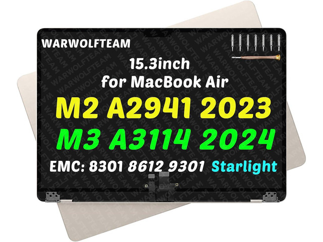 15.3inch Compatible with MacBook Air Retina A2941 2023 M2 EMC 8301 A3114 2024 M3 EMC 8612 EMC 9301 2880 x 1864 LCD Screen Display Replacement...