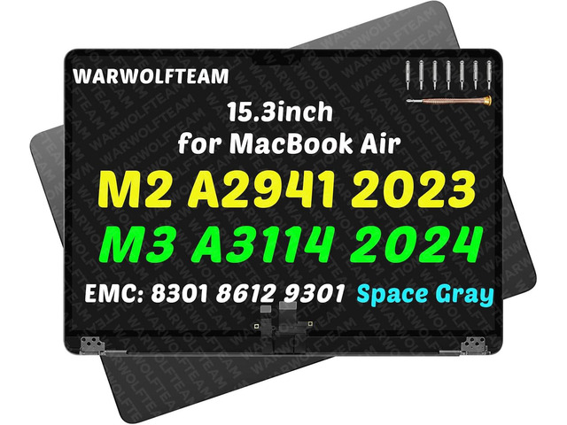 15.3inch Compatible with MacBook Air Retina A2941 2023 M2 EMC 8301 A3114 2024 M3 EMC 8612 EMC 9301 2880 x 1864 LCD Screen Display Replacement...