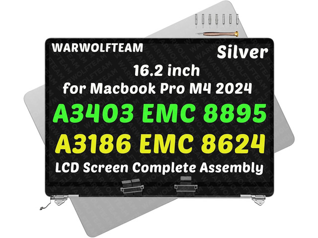 16.2in Compatible with MacBook Pro A3186 A3403 Retina M4 Pro/Max 2024 EMC 8624 and EMC 8895 3456 x 2234 LED LCD Screen Replacement Complete...