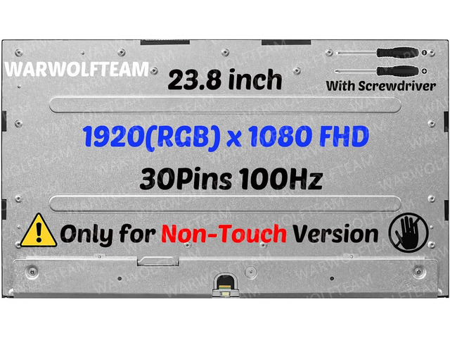 Compatible with Dell Pro 24 All-in-One QC24250 DP/N 9WNRG 09WNRG 23.8in 30Pins 100Hz 1920 x 1080 FHD Display LCD LED Replacement Screen Panel(Only...