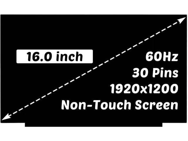 for Lenovo ThinkBook 16 G6 IRL ABP for ThinkBook 16 G7 IML ARP for ThinkBook 16 G8 IAL IRL 1920x1200 16' 30 Pin 60Hz LCD Screen Display Panel (for...