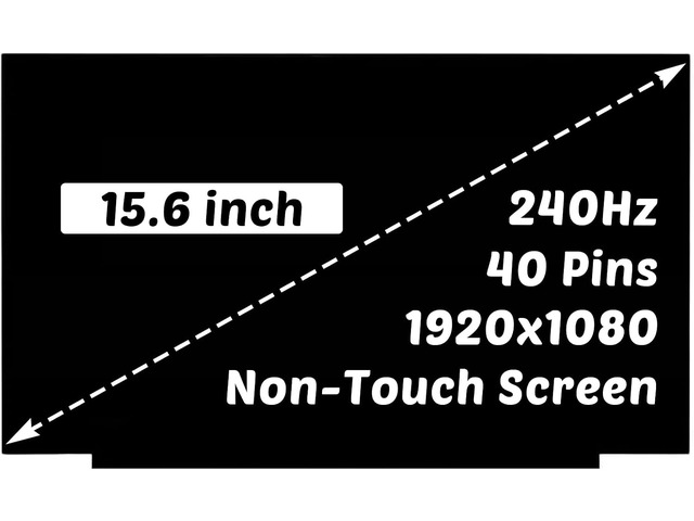 Replacement for Asus TUF Dash TUF516PR-DS77-WH FX516PR-211.TM15 15.6 inch 1920x1080 240HZ 40Pins LCD Non-Touch Screen Display Digitizer Panel (for...