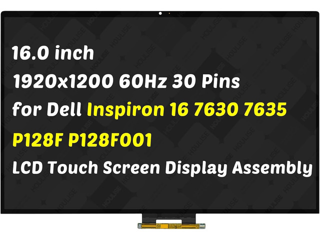 Replacement for Dell Inspiron 16 7630 7635 2-in-1 P128F P128F001 16.0 inch 30 Pins LCD Touch Screen Laptop Display Digitizer Assembly (for...