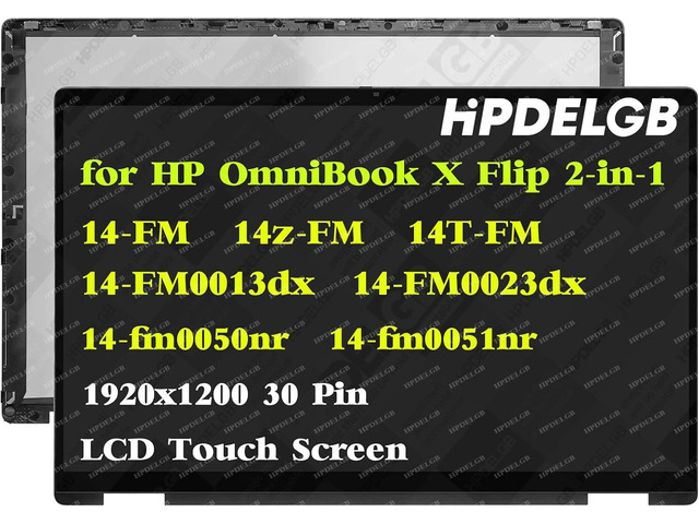 Replacement for HP OmniBook X Flip 2-in-1 14-fm 14t-fm 14-fm0013dx 14-fm0023dx 14-fm0050nr 14-fm0051nr P31156-001 P31116-001 1920x1200 30Pin Laptop...