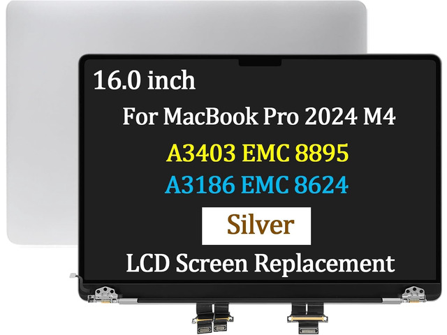 Screen Replacement for MacBook Pro A3403 EMC 8895 LCD Display Assembly 16.2' Pro M4 MAX 2024 Silver