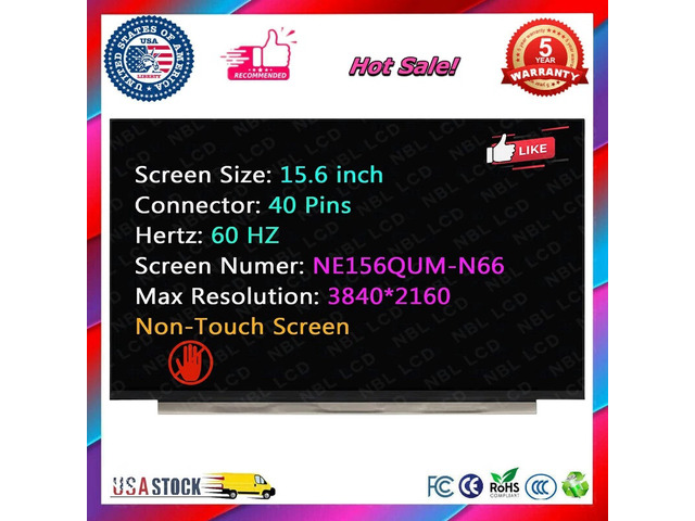NE156QUM-N66 MNF601EA1-1 NE156QUM-N6C NE156QUM-N6A 4K LCD Display Screen New