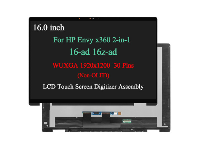 16' WUXGA LCD Touch Screen Assembly for HP Envy x360 2-in-1 16-ad0000 16-ad0xxx