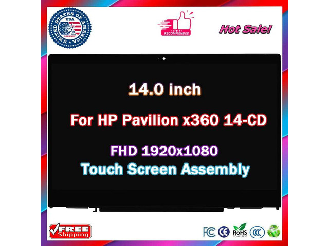 for HP Pavilion X360 14-cd0009la 14' FHD LED LCD Display Touch Screen Assembly