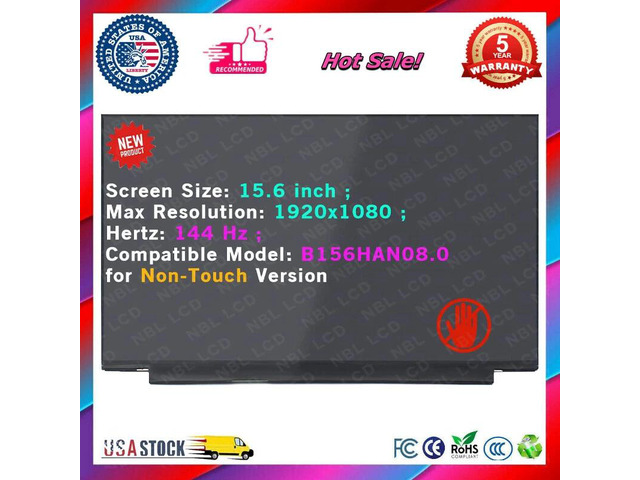 A+ 15.6' B156HAN08.0 LCD Non-Touch Screen Display Panel 144Hz 40Pins 1920x1080