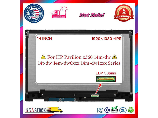 for HP Pavilion X360 14M-DW 14-DW LCD Touch Screen Digitizer Assembly L96515-001