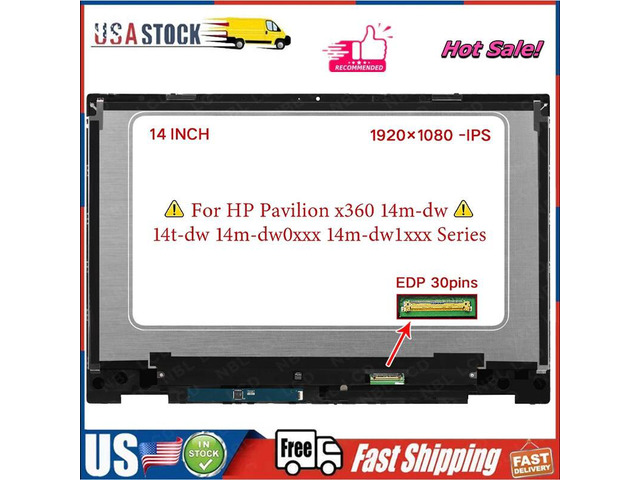 14' for HP Pavilion x360 14-dw 14m-dw LED LCD Display Touch Screen Replacement