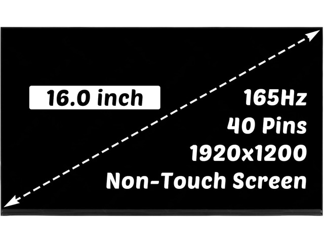 Replacement for Acer Nitro Lite 16 NL16-71G-56QE NL16-71G-58FA 16.0 inch 1920x1200 165HZ 40Pins LCD Non-Touch Screen Display Panel (for 1920x1200...