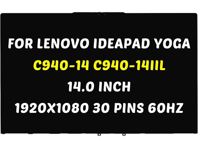 Replacement for Lenovo Ideapad Yoga C940-14 C940-14IIL Type 81Q9 5D10S39595 1920x1080 15.6 inch 30 Pins 60Hz LCD Screen LED Display Digitizer Panel...