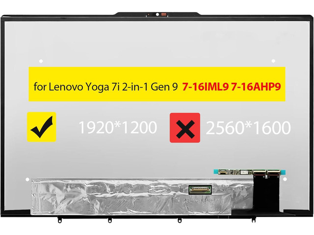 Screen Replacement for Lenovo Yoga 7i 2-in-1 Gen 9 7-16IML9 7-16AHP9 83DL 83DM 83DL0004US 5D10S40100,16.0 inches WUXGA 1920x1200,LCD Display...
