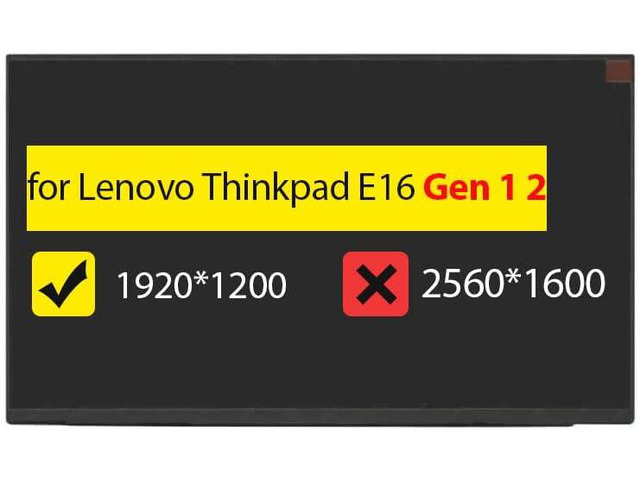 LP160WU1-SPF1 Screen Replacement for Lenovo Thinkpad E16 Gen 1 2 21JN 21JQ 21JT21JU 21M5 21M6 21MA 21MB, 5D10V82439 5D10V82408 5D10V82440, LCD...