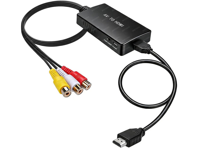 RCA to HDMI Adapter, 1080P AV Video Audio Converter with HDMI Cable for Xbox PS3 PS4 DVD VCR TV STB