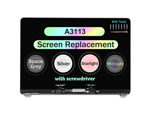 A3113 Screen Replacement for MacBook Air M3 A3113 2024 13.6 inch EMC 8611 MRXN3 MRXQ3 MRXV3LL/A MRXW3LL/A Full LED LCD Screen Display Assembly...