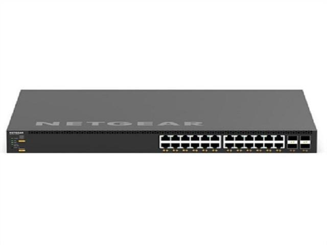 NETGEAR 24x10G/Multi-Gig PoE+ (576W base, up to 720W) and 4xSFP28 25G XSM4328CV