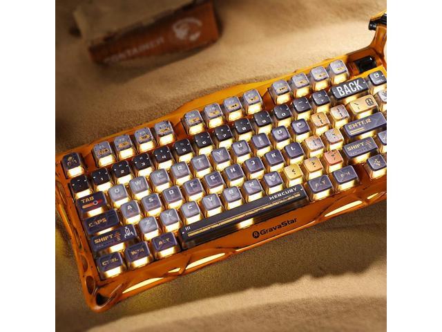 GravaStar Mercury K1 Pro Wireless Gaming Keyboard, Handcrafted Battle-Worn Mechanical Keyboard, Aluminum Alloy, 75% Layout Custom Keyboard,...