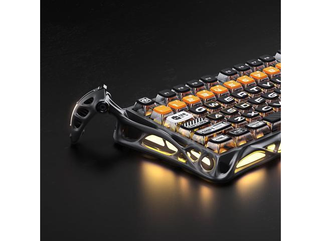 GravaStar Mercury K1 Pro Wireless Mechanical Gaming Keyboard, 75% Layout RGB Custom Keyboard, Aluminum Alloy Matte Black Frame with...
