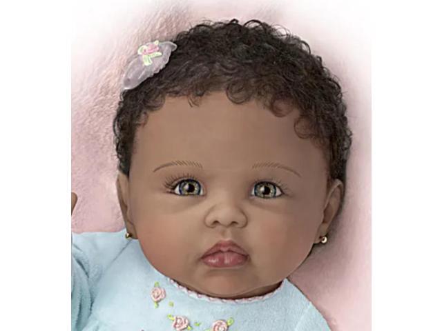The Ashton - Drake Galleries So Truly Real Tiffany New Born African American Black Lifelike Baby Doll by Linda Murray 21'-inches