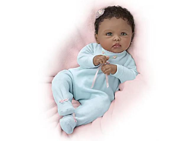 The Ashton - Drake Galleries So Truly Real Tiffany New Born African American Black Lifelike Baby Doll by Linda Murray 21'-inches