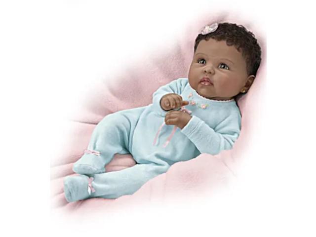 The Ashton - Drake Galleries So Truly Real Tiffany New Born African American Black Lifelike Baby Doll by Linda Murray 21'-inches